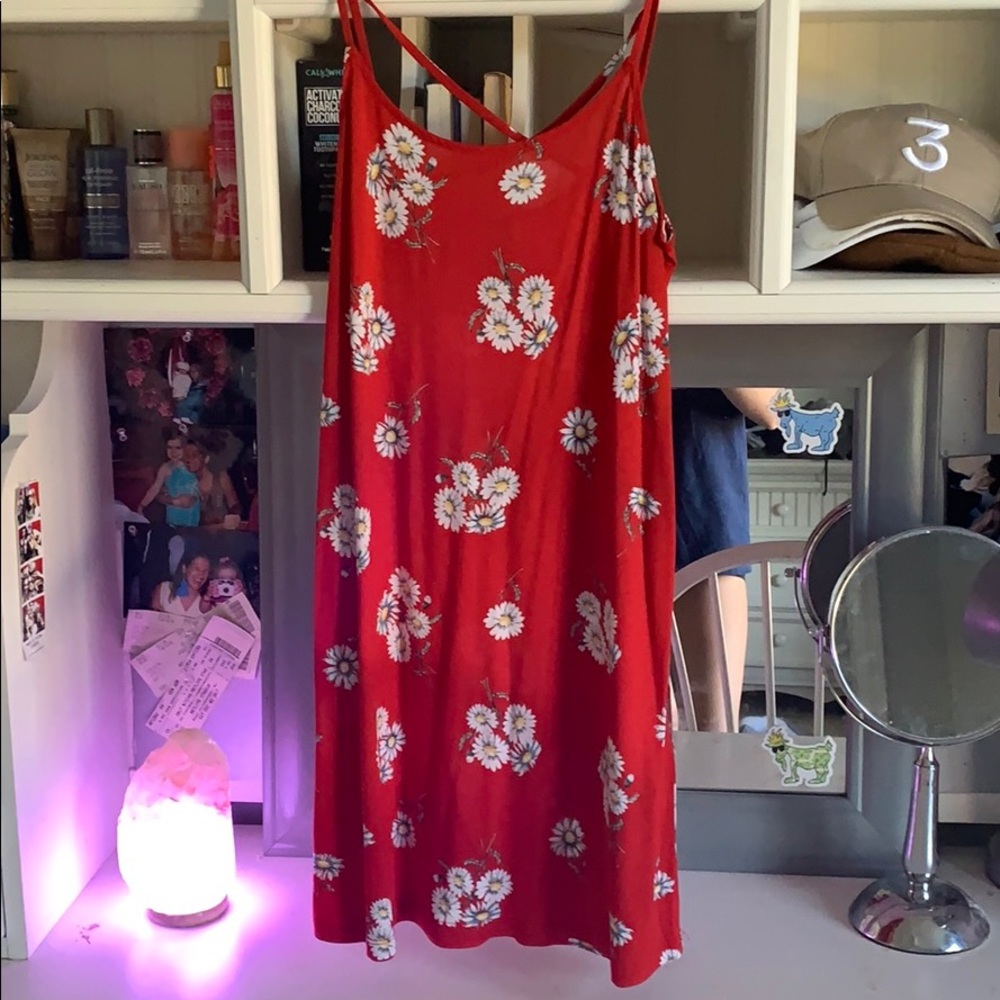 H&M red floral dress